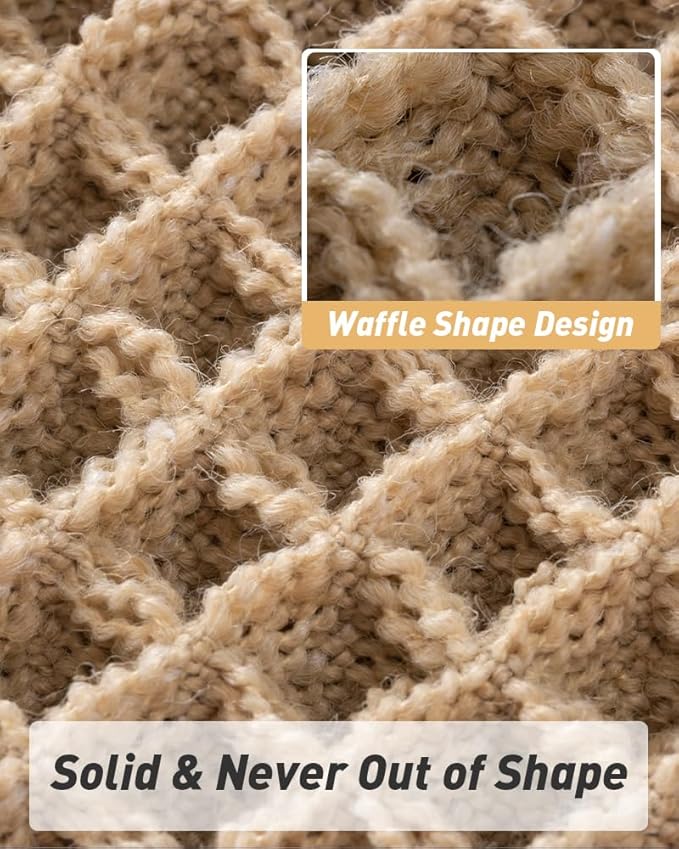 Upgraded Waffle Runner Rug, Super Absorbent Non Slip Bath Mats for Bathroom Floor, Machine Washable Bathroom Runner Rug with Tassels, Ideal for Hallway Bedroom Laundry Room, Brown, 2'x 5'(24" x 60")