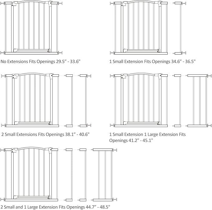 Great Gates Pet Gate - Durable Steel Gate for Stairs - Self-Closing Door & 2-Step Child Proof Lock - Wall-Friendly Dog Gates for Doorways (Fits Most) - 29.8"- 36.4", 28” Tall