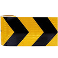 Reflective Tape Yellow Black 16 inch Wide, Outdoor Waterproof Hazard Conspicuity Warning Industrial Marking Tape (66 feet)