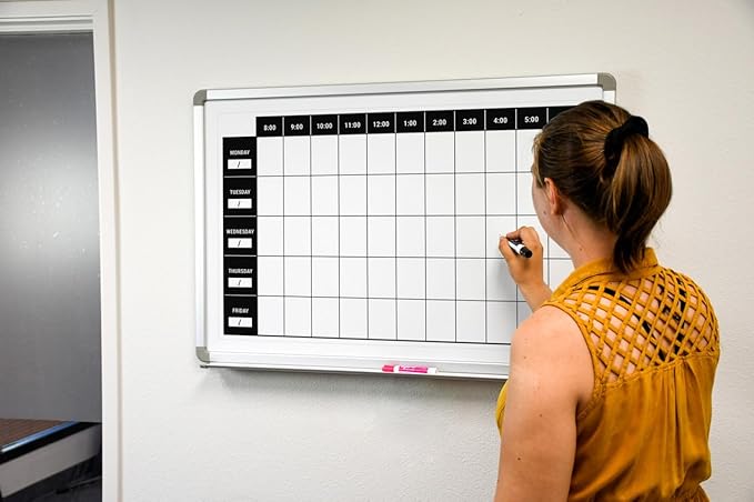 Work Week Dry-Erase Scheduling Whiteboard 36" x 24"