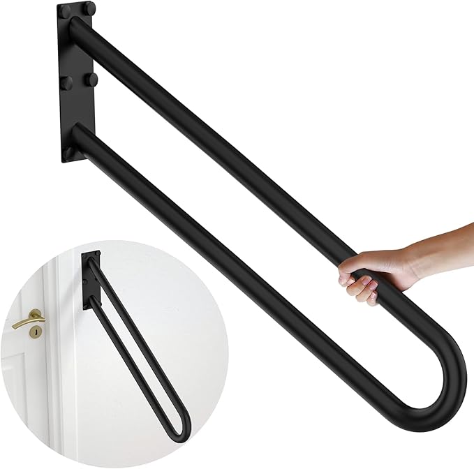 28 Inch Stainless Steel Handrail for 1-5 Steps - 1.25" Tube,ZUEXT U Shaped Oil Rubbed Black Safety Grab Bar for Stairs,Wall Mounted Hand Railing for Outdoor Garage Entry Interior Exterior Stairway