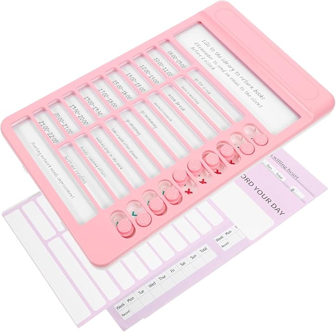 Uonlytech Student Behavior Chore Chart Portable 2-in-1 DIY Reminder and Schedule Board for Boys and Girls Multi-functional Habit Tracker for Classroom and Home
