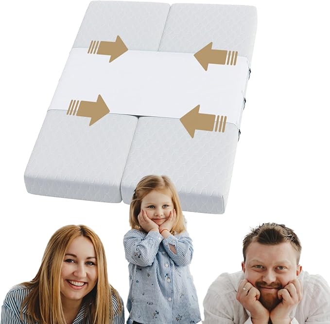 Twin to King Bed Converter, Split King Gap Filler for Adjustable Bed, Extra Long Beds Converter with Fixing Straps and Metal Button, Innovative Solution as Beds Bridge for Couples & Families