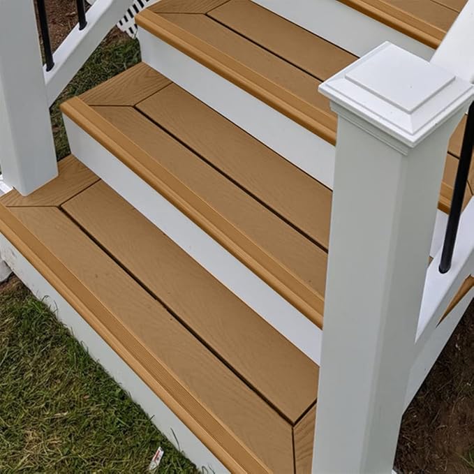 Rubber Bond Stair Edge Protector (Pack of 15) 36x2x1 inch Anti-Slip Stair Corner Trim Rubber Strips - Waterproof Self-Adhesive Staircases for Outdoor & Indoor Uses | Protect Kids & Pets - Brown