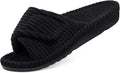 Litfun Orthopedic House Slippers for Women Adjustable Arch Support Indoor Slippers Open Toe Corduroy Bedroom Shoes