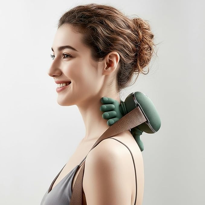 Neck Massager with Heat, 2025 New Shoulder Massager, Shiatsu Neck and Back Massager with 4D Kneading Portable and Rechargeable for Home and Office