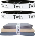 2 Pieces Bed Sheet Organizer Bands, Sheet Organizers and Storage Label Bands, Sheet Label for Bedding, Sheets Organizer for Closet,Sheet Keepers Linen Labels Bedding Bands (2Pcs Twin)