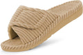 Litfun Orthopedic House Slippers for Women Adjustable Arch Support Indoor Slippers Open Toe Corduroy Bedroom Shoes