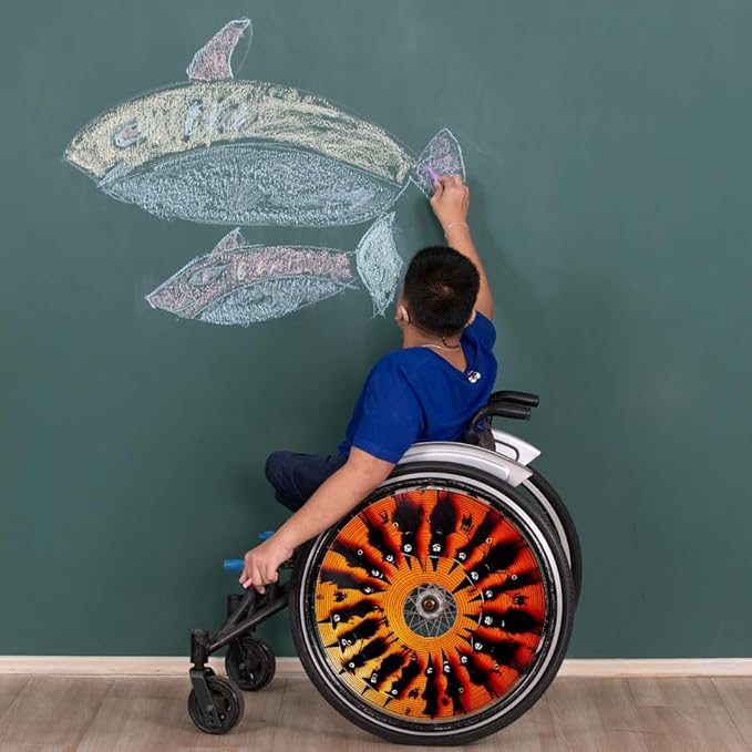 Designer Halloween Cover for Wheelchair Wheels, Enhances Aesthetics, Easy Install/Remove, Lightweight, New Matt Finish (Halloween Witch)