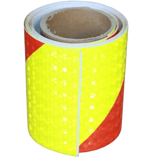 Reflective Tape 4 inch X 10 feet, Outdoor Waterproof Hazard Conspicuity Safety Warning Industrial Marking Tape