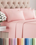 Full 6 Piece Sheet Set - Cooling and Breathable Bed Sheets - Hotel Luxury Bed Sheets for Women, Men, Kids & Teens - Bedding with Deep Pockets & Easy Fit - Soft and Wrinkle Free - Full Baby Pink Sheets