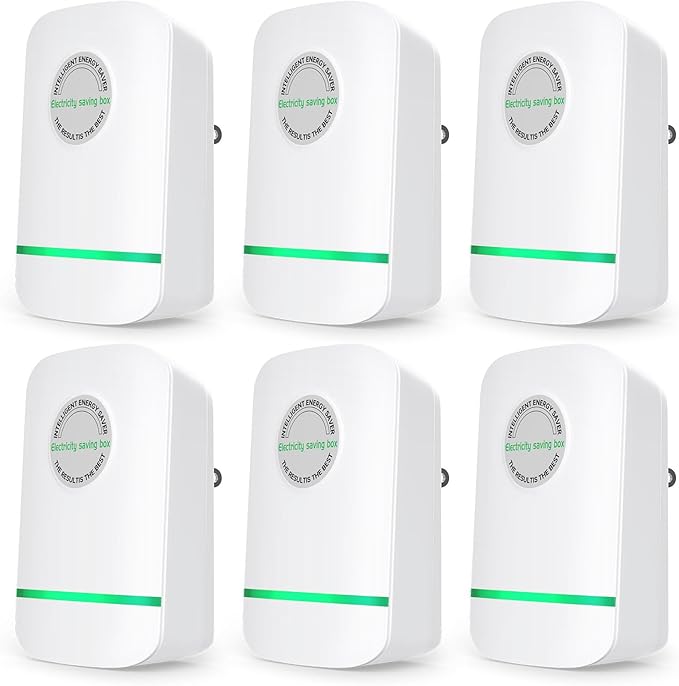 Power Saver Pro,Electricity Saving Box,Stop Watt Energy Saving Device,Eco Volt Pro Energy Saver,Professional Power Saver Device,US Plug,90V-250V 30KW,White,6Pack