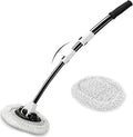 15° Curved Car Wash Brush with Long Handle 43" Microfiber Cleaning Mop Telescopic Extension Pole for Caravan RV Truck Auto SUV Wheel Boat Exterior 2 in 1 Carwash Duster Not Hurt Paint Scratch Free