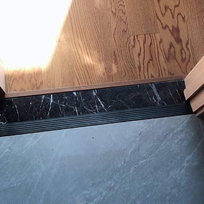 Bilaida 1" Rise Solid Rubber Threshold Ramp, 1500 LBS Capacity, 39" Wide Non-Slip Wheelchair Ramp for Doorway Indoor or Outdoor, Bathroom, Garage and Supermarket Entrance, Cuttable Black (1''H, 1)