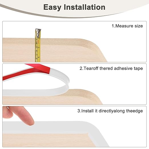 U-Shape Edge Banding, 0.78 Inch x 32.8 FT Self Adhesive Rubber Edge Trim Flexible TPE Corner Protector for Desk/Shelves/Furniture/Countertop/Table/Cabinet/Plywood [White]