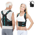 Posture Corrector for Women and Men,4 In 1 Adjustable Full Back Brace,Posture Braces Can Relieve Upper and Lower Back Pain, Shoulder Braces for Hunchback,Scoliosis, Lumbar Spine, Spine（Charcoal Black）