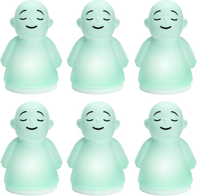 Set of 6 Stress Relief Night Light for Mindfulness - Guided Visual Meditation Tool for Women Men- Relaxing Self Care for Adults Kids