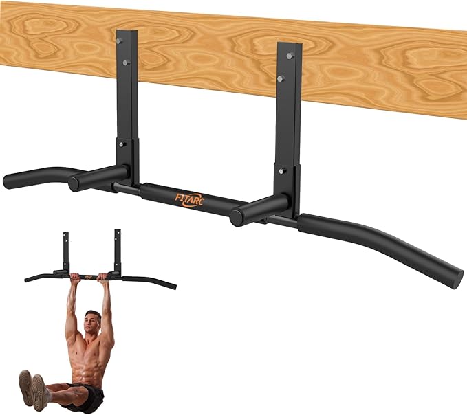 Fitarc Joist Mount Pull Up Bar, Wall Chin Up Bar Ceiling Mount for Beams, Heavy Duty Steel Construction, Home Gym Equipment -Patent Pending