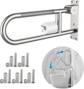 Toilet Grab Bar 22.4 Inch, Munzong Anti-Slip Handicap Grab Bars with Paper Holder, Flip-Up Bathroom Toilet Safety Rails, Stainless Steel Knurled Support handrails for Seniors Elderly Disabled Pregnant