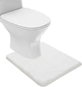 Suchtale Bathroom Contour Rug Non Slip Bath Mat Water Absorbent Soft Microfiber Shaggy Bathroom Mat Machine Washable Bath Rug for Bathroom Thick Plush U Shape Toilet Rug (20 x 24, White)