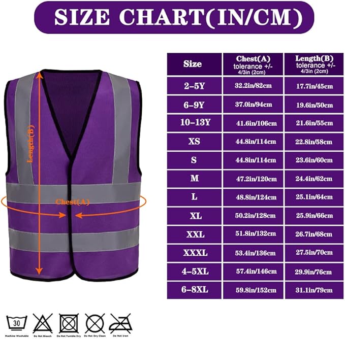 AYKRM 12 colour High visibility viz vest hi vis viz reflective work construction safety vest (XS-8XL)