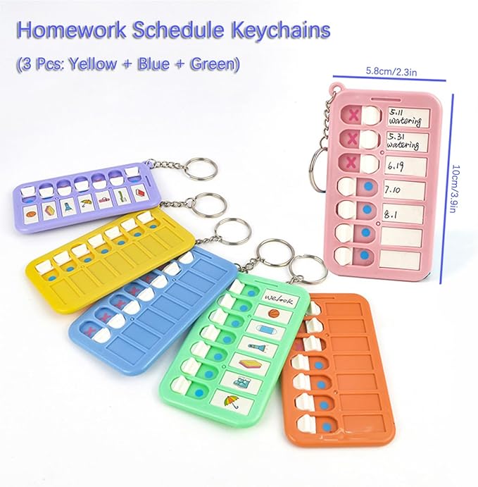 3 Pcs Reminder Board for The Elderly, ADHD Tools for Kids Portable Visual Schedule for Kids School Bag Pendant Detachable Daily Task Planning Pad with List Cards Stickers for Kids