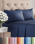 Twin 4 Piece Sheet Set - Cooling and Breathable Bed Sheets - Hotel Luxury Bed Sheets for Women, Men, Kids & Teens - Bedding with Deep Pockets & Easy Fit - Soft and Wrinkle Free - Twin Navy Blue Sheets