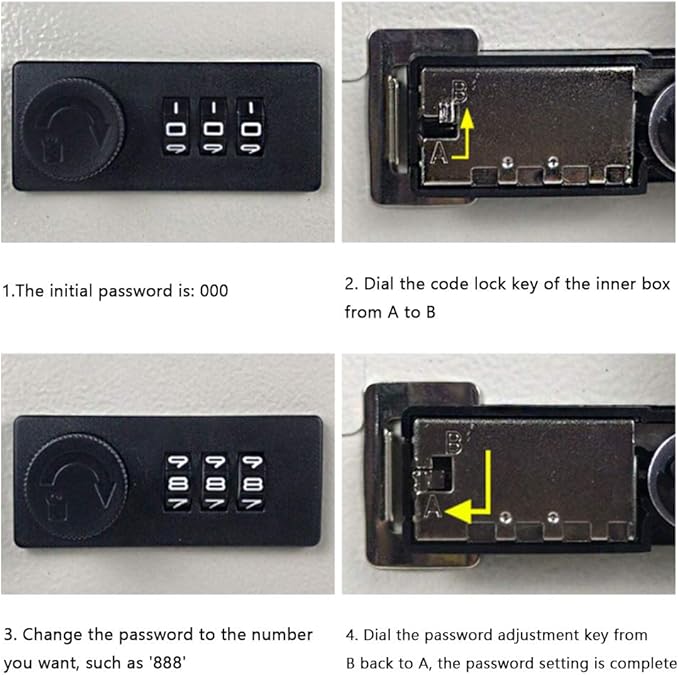 VebaCidi Key Cabinet Steel with 20 Key Tags, Security Lock Box with Combination Lock, Wall Mounted Black Key Safe (20 Keys)