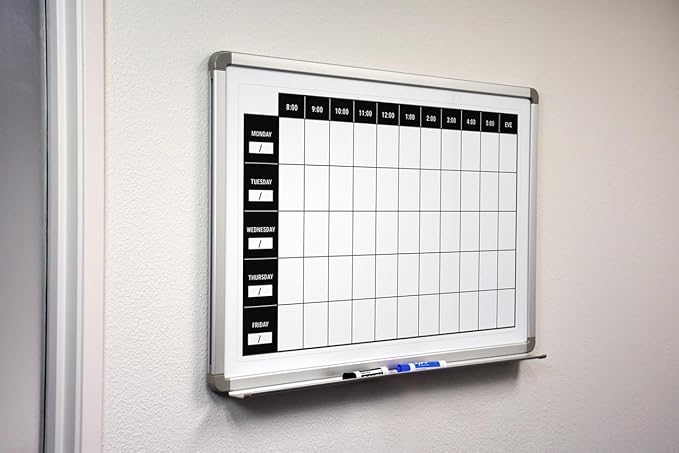 Work Week Dry-Erase Scheduling Whiteboard 36" x 24"