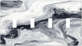 Abstract Marble Ink Texture Grey Marble Print Light Switch Covers Quad Toggle Electrical Faceplate 4 Gang Wall Plate Decorative Switch Plates for Bathroom Kitchen Decor