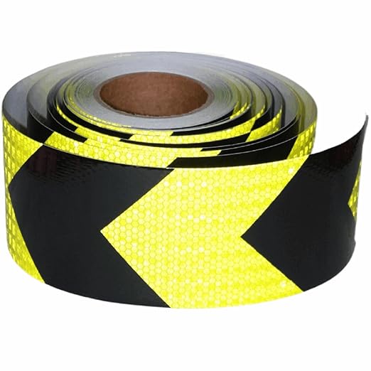 Reflective Tape 4 inch X 66 feet, Outdoor Waterproof Hazard Conspicuity Safety Warning Industrial Marking Tape