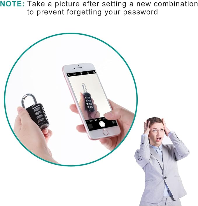 ZHEGE Combination Lock Outdoor, 4 Digit Re-settable Padlock for Gym, School, Fence, Employee Locker (Sliver)