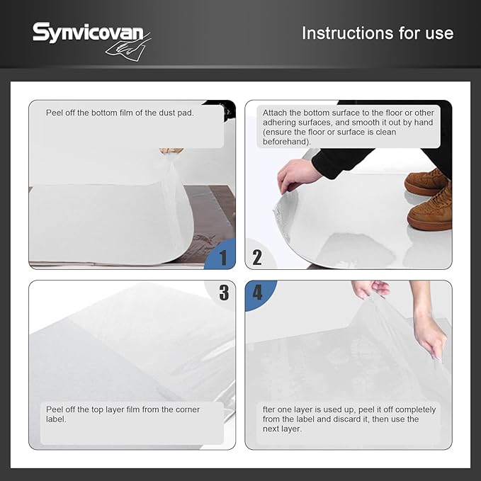 18" x 36" Transparent Sticky Mat Tacky Pads Adhesive Floor Mat (5 Packs,150 Sheets,30 Sheets/Pack for Cleanroom Laboratory Hospital Construction Pets Home Indoor Gymnasium and Workshop