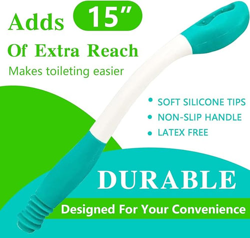 15" Long Reach Comfort Butt Wiper Tools,Wiping Wand Toilet Aid for Wiping,Handicap Assistance for Bottom, Personal Hygiene,Seniors,Surgery Recovery Handicap Accessories for Daily Living