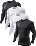 5 or 4 Pack Compression Shirts for Men Long Sleeve Athletic Base Layer Undershirt Gear T Shirt for Workout