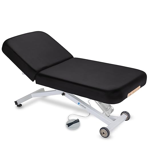 EarthLite Ellora Electric Lift Massage Table with Manual Tilt, Made in USA, 30" x 73, Black