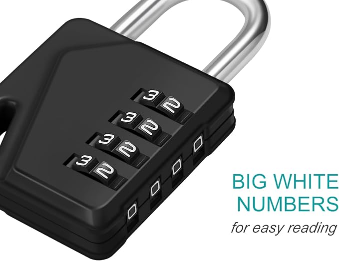 ZHEGE Locks for Locker with Code, Small Combo Lock with DIY Name Tags for School, Toolbox, Cabinet (Black & Red, 2 Pack)