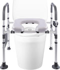 Adjustable Raised Toilet Seat with Handles - FSA HSA Eligible Toilet Riser for Seniors & Handicap, Fits Any Toilet, Supports 400lbs