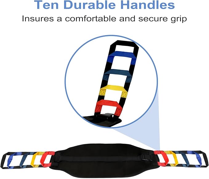 Transfer Sling, Transfer Belt for Elderly, Gait Belts for Seniors, Heavy Duty Patient Lift Belt, Mobility Standing and Lifting Aid for Disabled, Elderly, Injured- Safely Move from Bed and Wheelchair