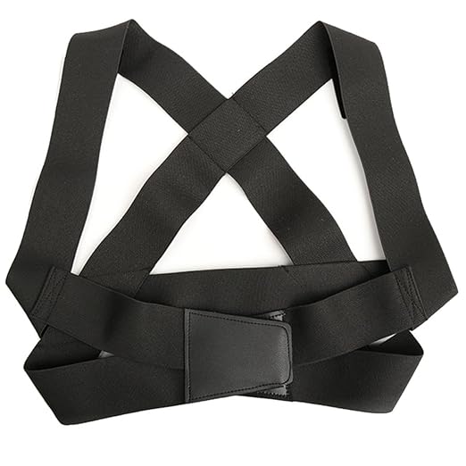 Ciieeo Adjustable Back Posture Corrector Belt for Hunchback Correction, Black Medium Size Back Support Brace for and Students, Lumbar and Shoulder Alignment Aid