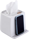 YouCopia The Ledge Tissue Holder, Cube, Square Box Cover with Storage for Phones, Jewelry, Makeup and Accessories for Night Stand, Desk and Bathroom Organization