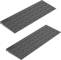OrangeStar Heavy Duty Rubber Threshold Ramp, 2 Pack 1.5" Rise Wheelchair & Scooter Ramp with Cord Channel, Non-Slip Angled Entry for Doorways, Steps & Garages, 2200 LBS Capacity (Black, 36" Length)