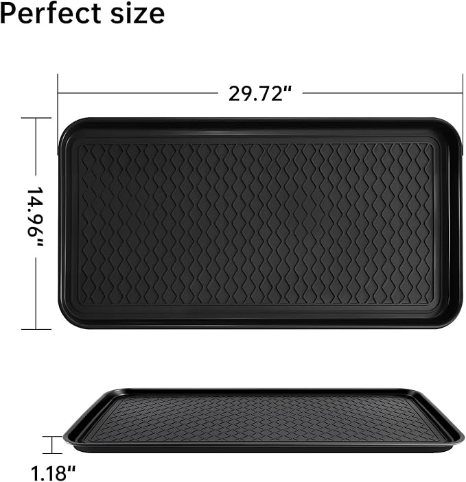 Boot Tray for Entryway, 6 Pack Waterproof Shoe Trays for Indoor Outdoor Use 30"x15" Durable Shoe Mat with Raised Edge, Non-Slip Tray for Boots, Pets, Garden & Muddy Shoes