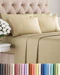 Queen 6 Piece Sheet Set - Cooling & Breathable Bed Sheets - Hotel Luxury Bed Sheets for Women, Men, Kids & Teens - Comfy Bedding w/Deep Pockets & Easy Fit - Soft & Wrinkle Free - Queen Beige Sheets