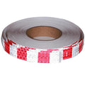 Red and White Reflective Tape Outdoor Waterproof 1 inch X 166 feet, High Visibility Conspicuity Safety Industrial Marking Tape