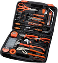 Edward Tools Harden 63 Piece Tool Set with Tool Box - Portably Handyman Tool Kit for Home, Dorm - Includes Essentials: Hammer, Screwdrivers, Wrenches, Pliers, Saw, Knife, Nails, Etc