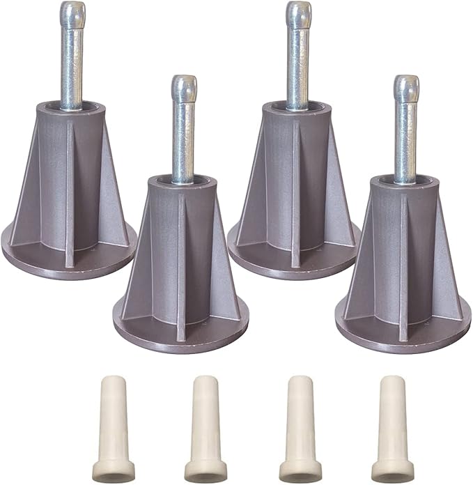 Home's Place Steel Stem Bed Frame Feet to Replace Wheels. Prevent Sliding. Sturdy Bed Frame Feet Replacements with Plastic Inserts. Set of 4