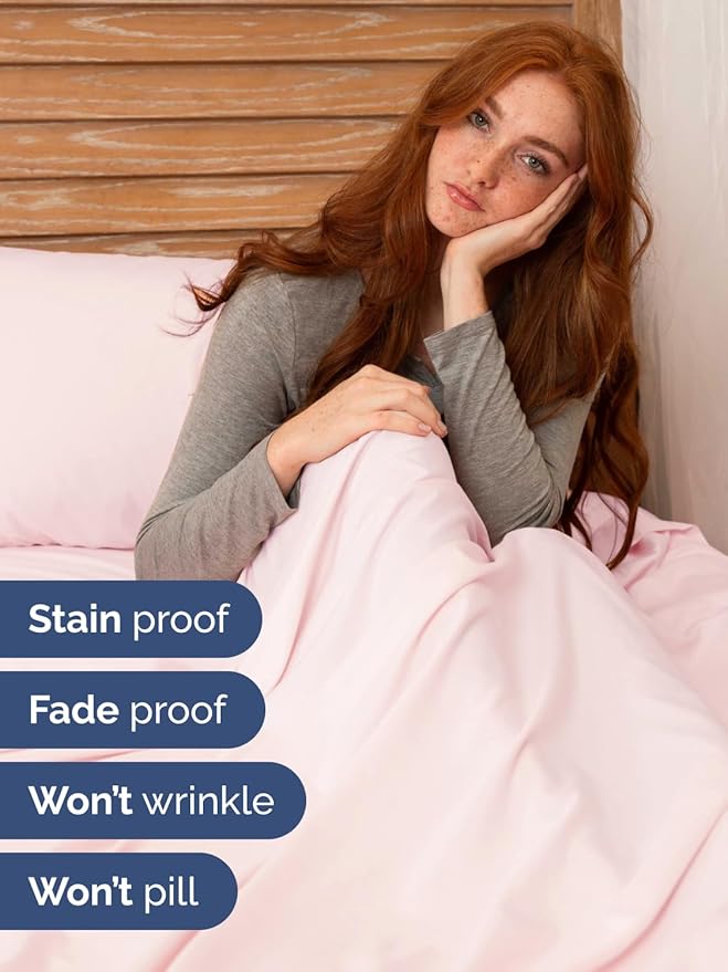 Extra Deep Twin Sheet Set - 4 Piece Breathable and Cooling Sheets - Hotel Luxury Bed Sheets Set - Easy Fit - Soft, Wrinkle Free and Comfy Sheets Set - Lavender Pink Sheet Set with Extra Deep Pockets