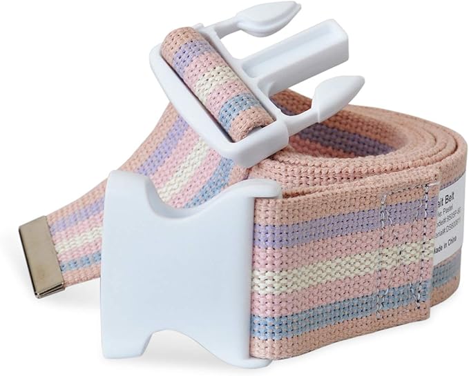 NYOrtho Plastic Buckle Gait Belt - Adjustable Machine Washable Strong and Durable Material Latex Free, Pastel, 72"