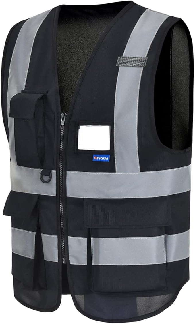 A-SAFETY High Visibility Vest construction vest black